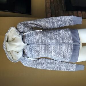 SO Authentic American Heritage Gray Faux Fur Hooded Zip-Up Jacket JUNIOR SIZE :M